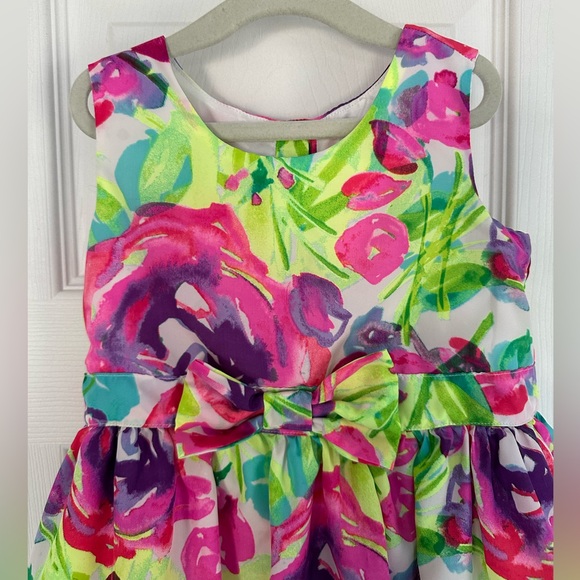The Children’s Place Neon Floral Girls Party Dress Spring Flowers 3T Toddler - Picture 3 of 11